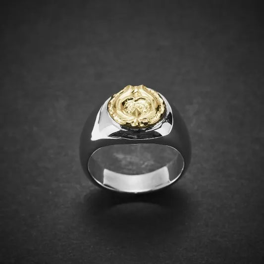 [Dear Blossom] 18ct Gold Naja Sterling Silver Signet Ring