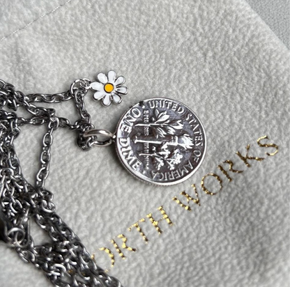 [North Works] Daisy Vintage Coin Necklace N-660