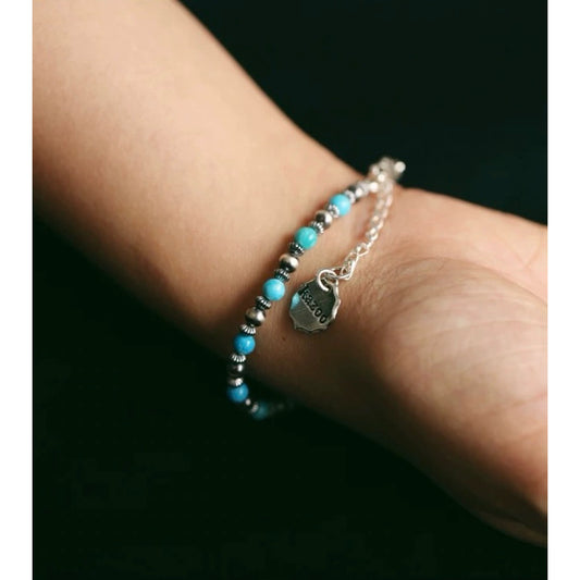 Handmade Turquoise Bracelet | Elegant Silver Jewelry | ALLY