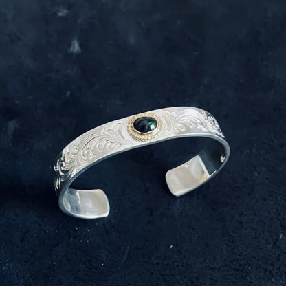 [Dear Blossom] Black Opal Gold Loop Bangle