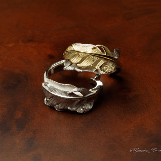 Yusuke Kosaka Works Silver Double Feather Ring-Bluebird