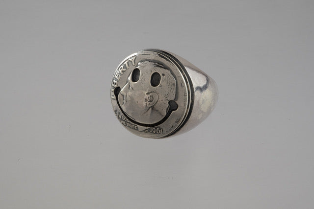Smiley Face Ring | Handmade Sterling Silver Smile Ring- ALLY Jewellery
