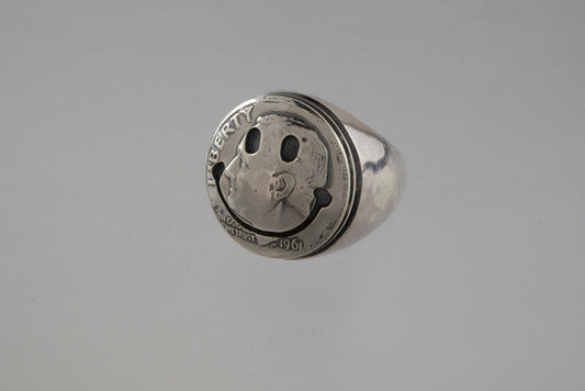 Smiley Face Ring | Handmade Sterling Silver Smile Ring- ALLY Jewellery