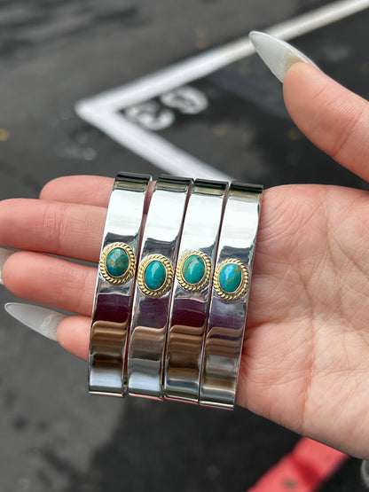 [Dear Blossom] Turquoise Gold Rope Bangle