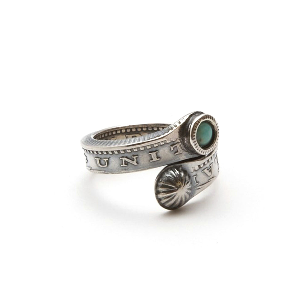 North Works Morgan Dollar Twist Ring with Turquoise and Apollo