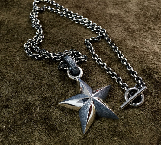 [Jango] Nautical Star pendant/ ball chain necklace 925 silver