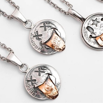 [North Works] XO Smiley Coin Necklace