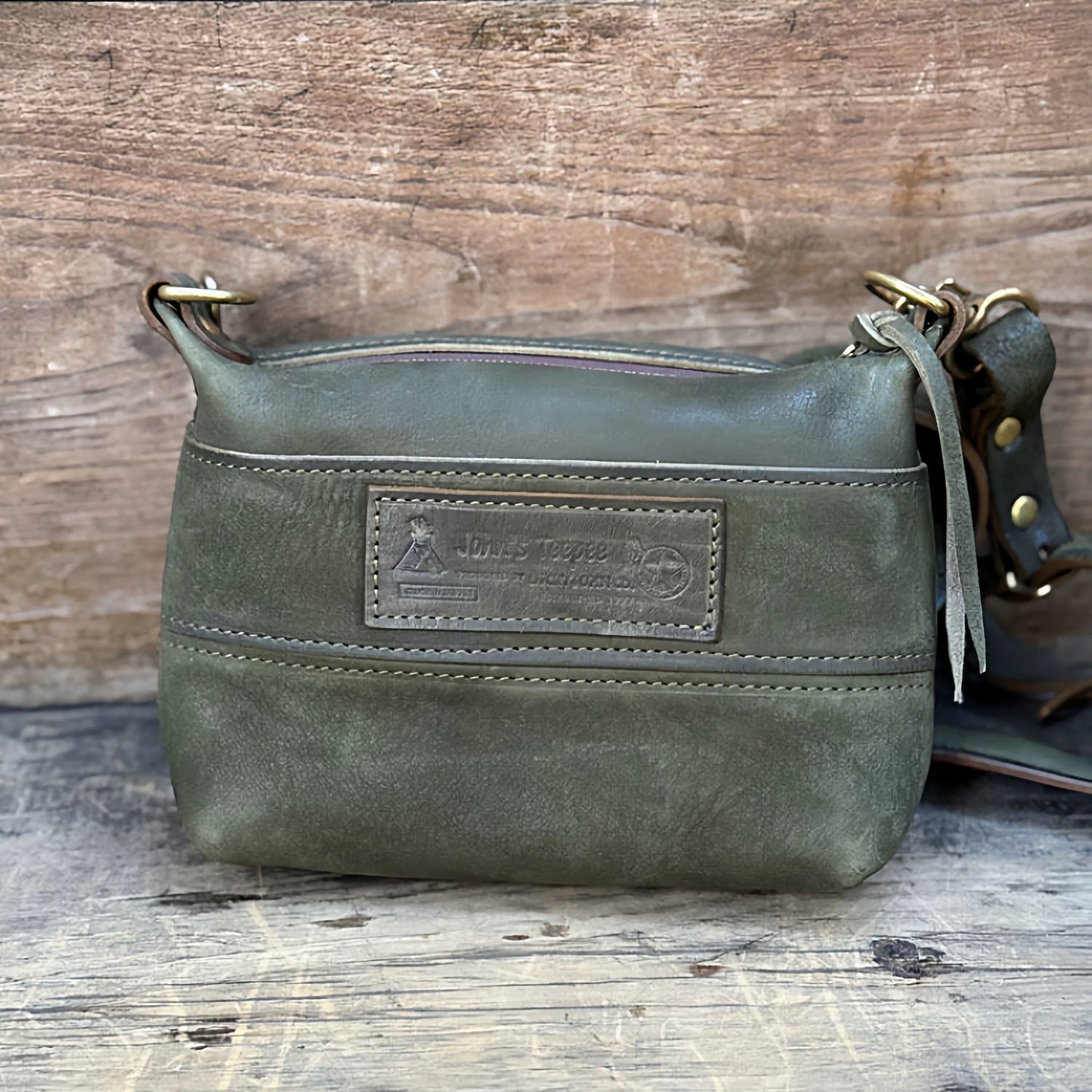 [Lucky John] Silver Concho Olive cowhide Bag