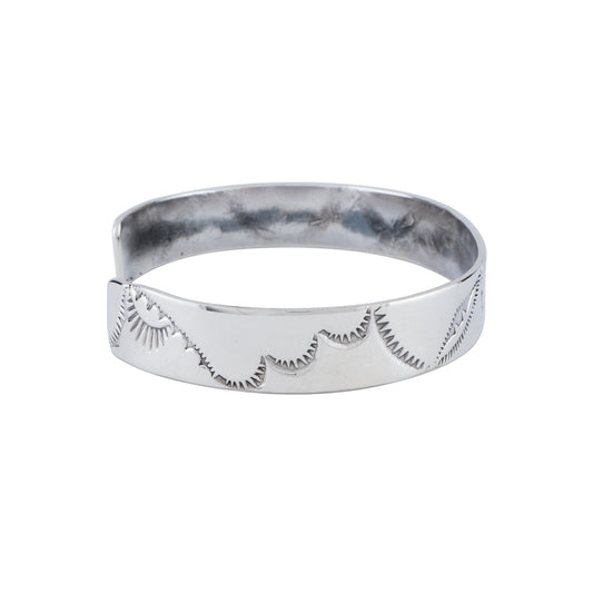 [North Works] Silver Hand-Engraved Bangle Bracelet W-414