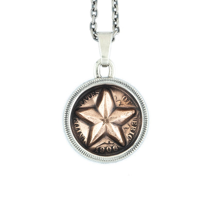 [North Works] Copper Silver Star Pendant Necklace N-612