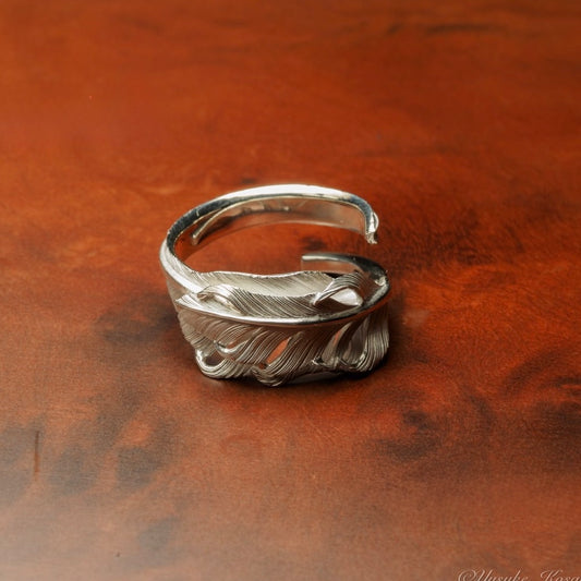 Yusuke Kosaka Works Silver Double Feather Ring-Bluebird
