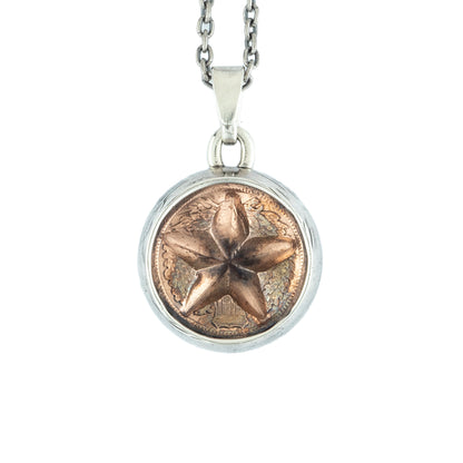 [North Works] Copper Silver Star Pendant Necklace N-612
