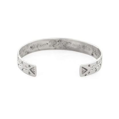[North Works] Silver Hand-Carved Bangle W-608