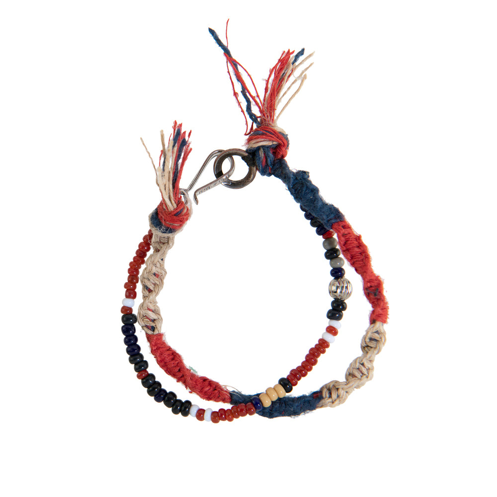 [North Works] D-820 Geflochtenes Perlen-Doppelwickelarmband