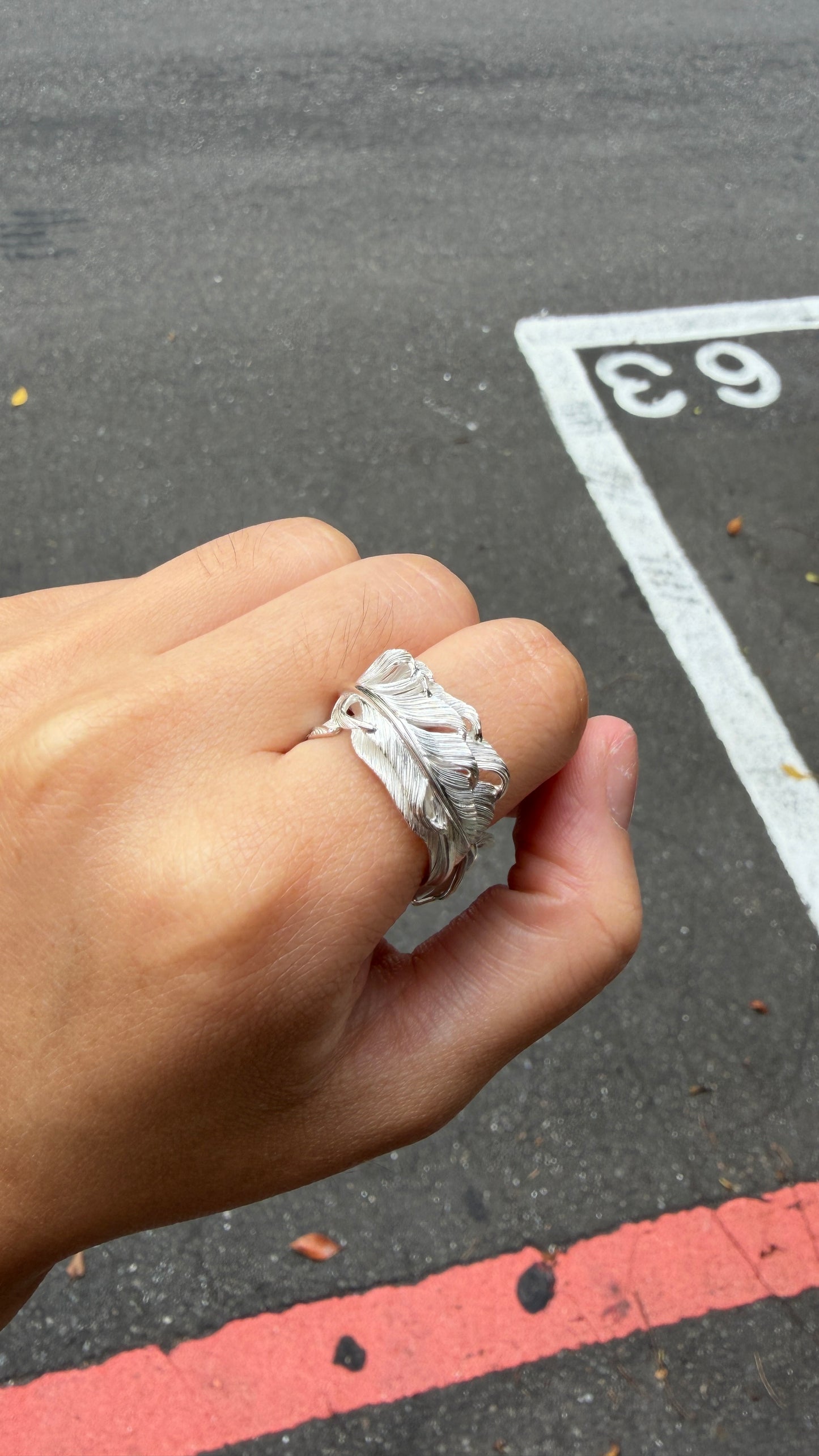Yusuke Kosaka Works Silver Double Feather Ring-Bluebird