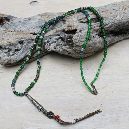 [Mt.hill] Cone Necklace Beads Leather Cord