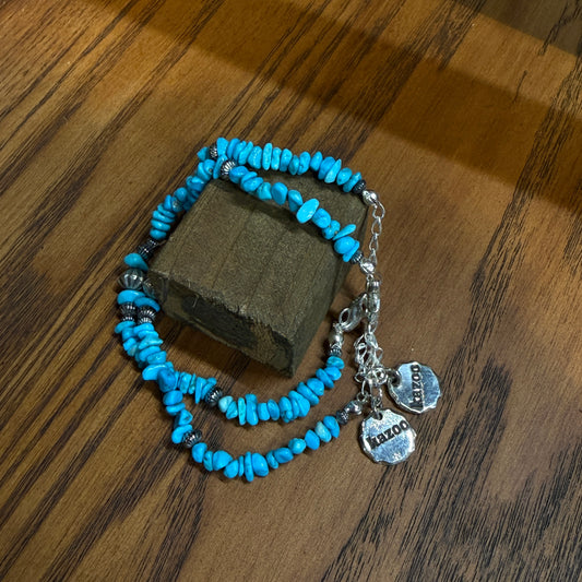 [Kazoo] Sleeping Beauty Turquoise Beads Bracelet Sterling Silver