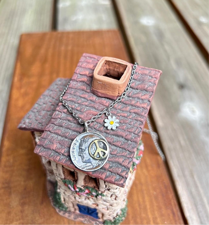 [North Works] Daisy Vintage Coin Necklace N-660