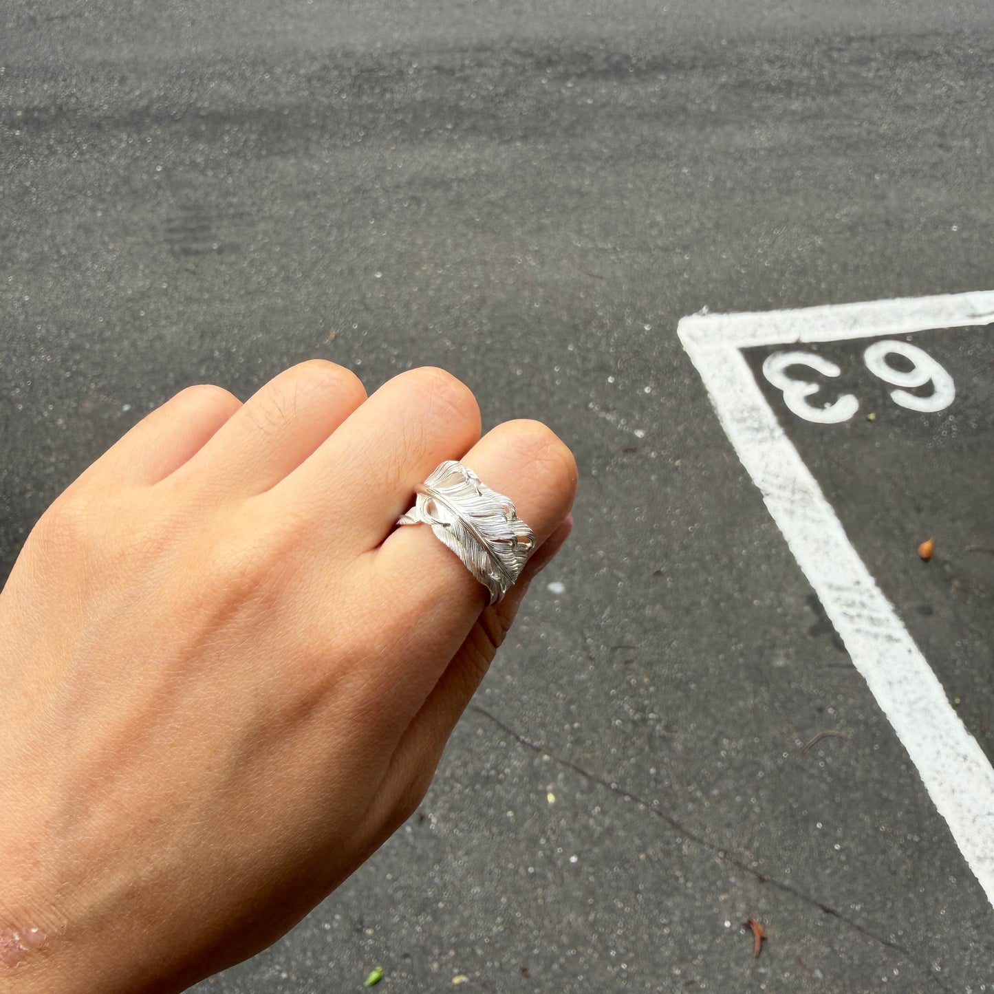 Yusuke Kosaka Works Silver Double Feather Ring-Bluebird