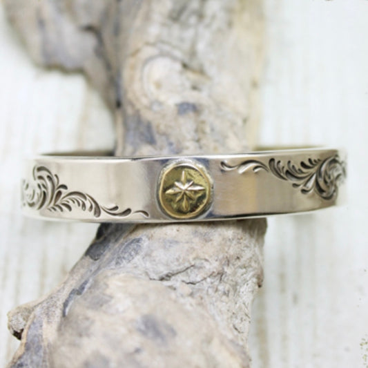 [Mt.hill] Arabesque 12mm with K18Gold "The Sun" Cuff (Lot No. 14BL12)