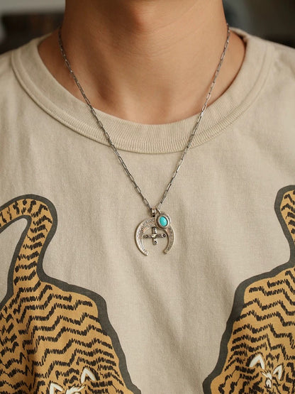 [North Works] Vintage Quarter Horseshoe Charm Necklace