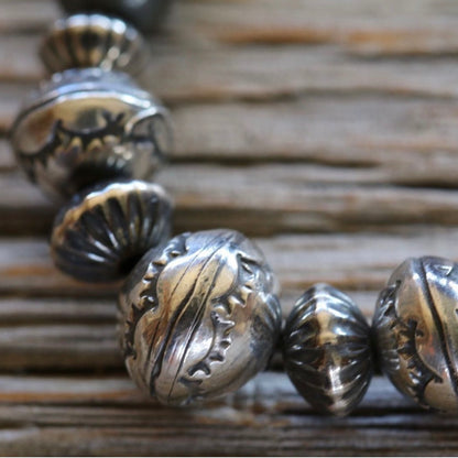 [Kazoo] “Slate Blue” Silver Beads Necklace