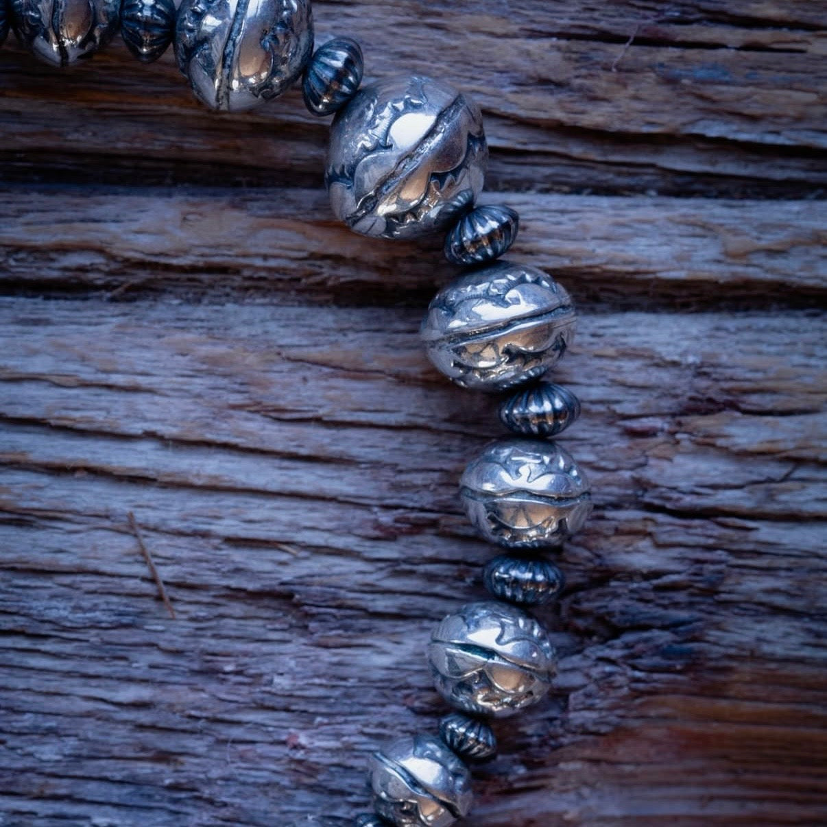 [Kazoo] Hand stamped Sterling Silver Beads Bracelet
