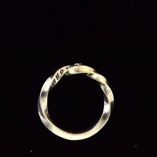 [Lucky John] Sterling Silver Hand-stamped Star Twist Ring
