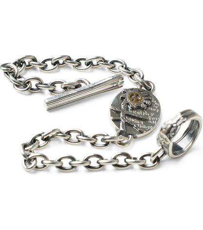 [Blind Man Togs] War is not healthy Bracelet- 18ct gold/ sterling silver