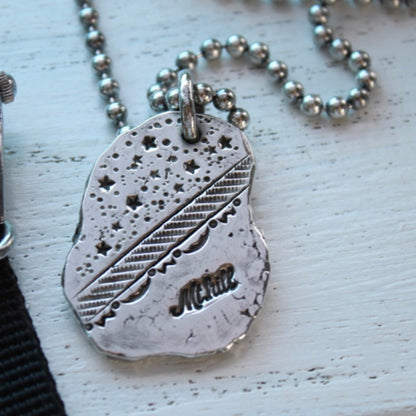 [Mt. Hill] Dog Tag Silver Stamped pendant necklace