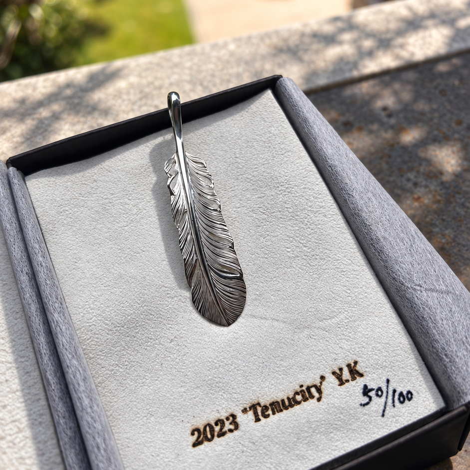 Yusuke Kosaka Works “Tenacity” Silver Feather Pendant