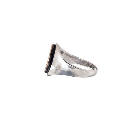 North Works E-079 Vintage Silver & Copper Coin Ring detail view