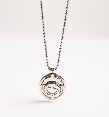 [Blind Man Togs] BLIND LOVE "St Christopher & Peace" Double Sided Necklace - 18ct gold/925 sterling silver mom