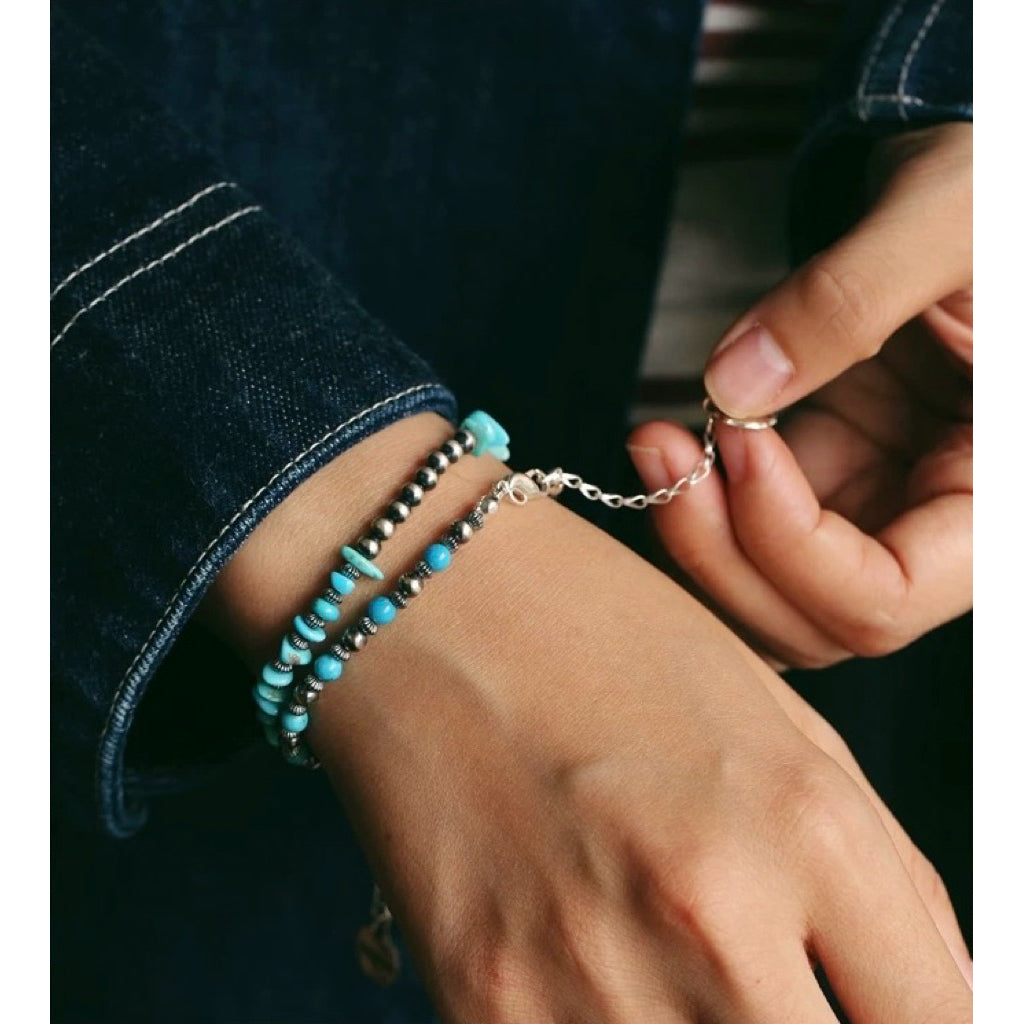 Handmade Turquoise Bracelet | Elegant Silver Jewelry | ALLY