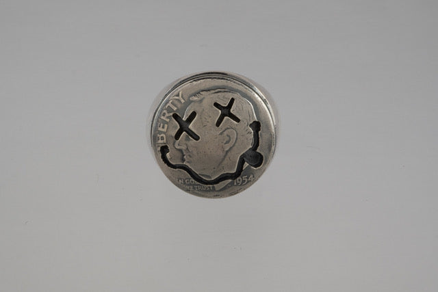 Smiley Face Ring | Handmade Sterling Silver Smile Ring- ALLY Jewellery