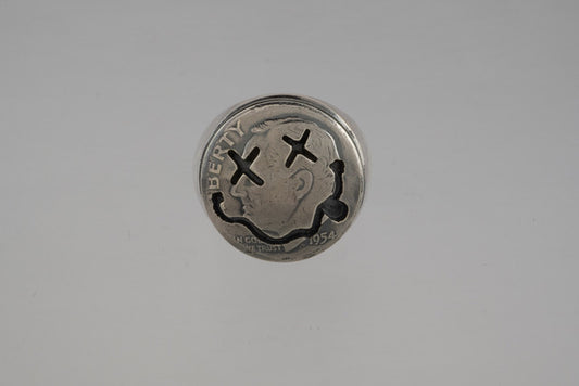 Smiley Face Ring | Handmade Sterling Silver Smile Ring- ALLY Jewellery