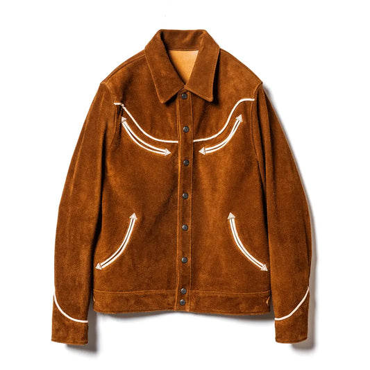 [Y’2 Leather] STEER ROUGHOUT & SADDLE HORSE WESTERN SHIRT JACKET
