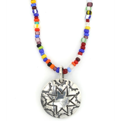 [Kazoo] Beaded Necklace- 925 Sterling Silver/ Kingman Turquoise Stone, Japanese Artisan Jewelry