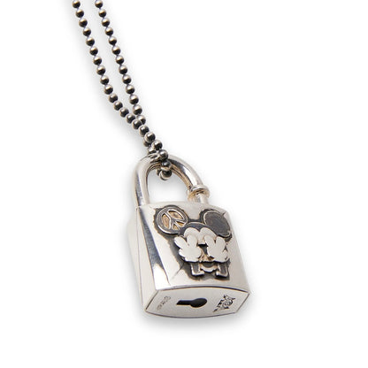 [Blind Man Togs] Mickey Padlock necklace/pendant- 925 sterling silver