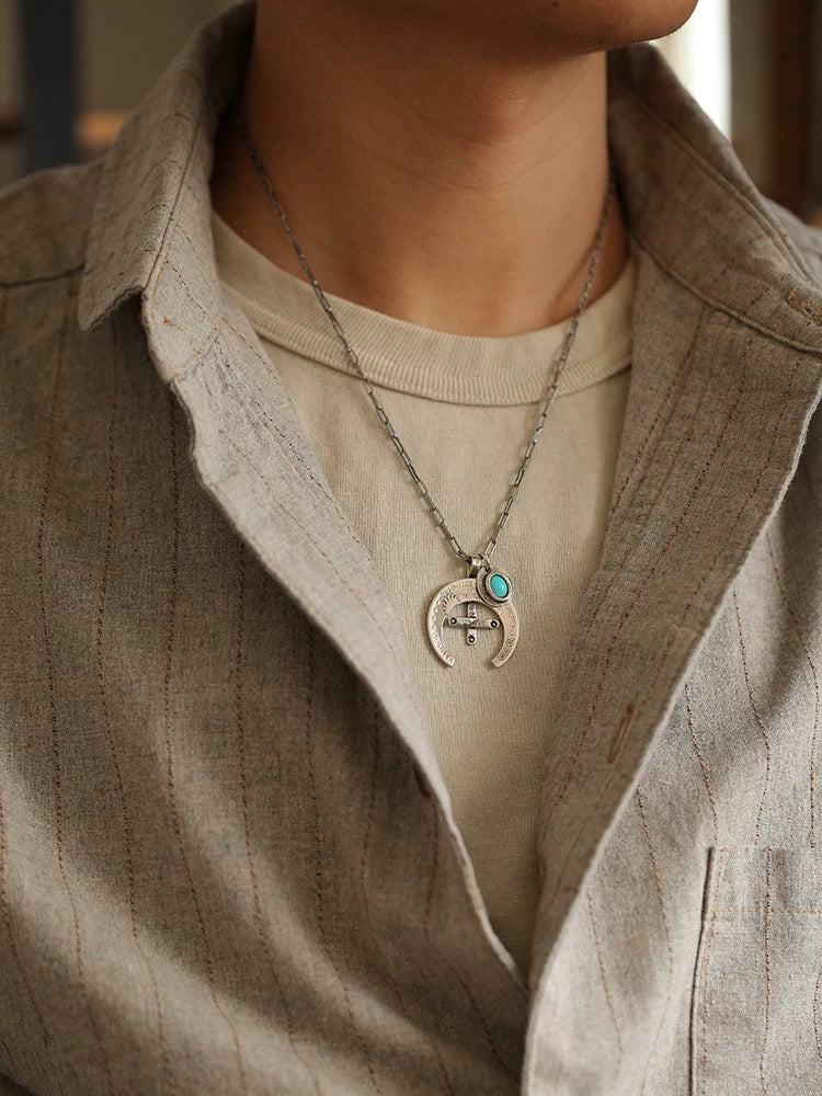 [North Works] Vintage Quarter Horseshoe Charm Necklace