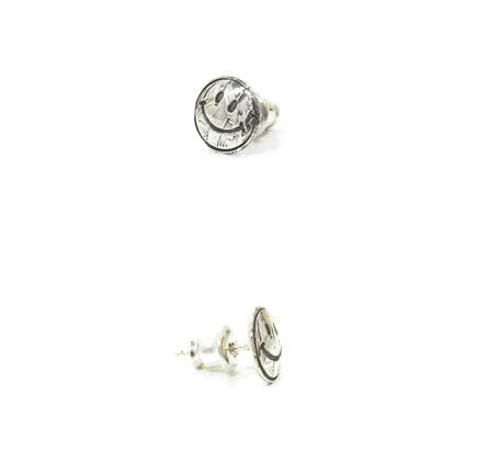 [North Works] Smiley Face silver earrings
