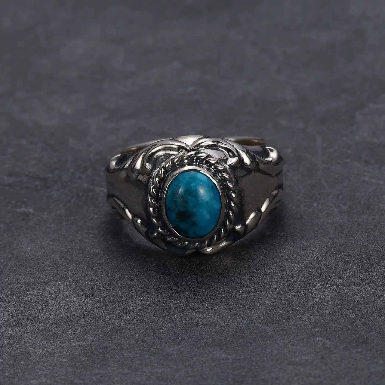 [Dear Blossom] Turquoise Relief Ring