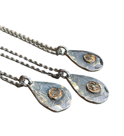 [North Works] Tear Drop Silver Coin Necklace