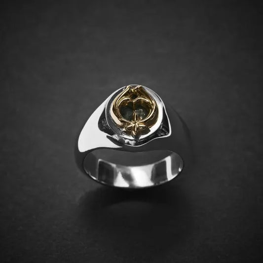 [Dear Blossom] 18ct Gold Naja Sterling Silver Signet Ring