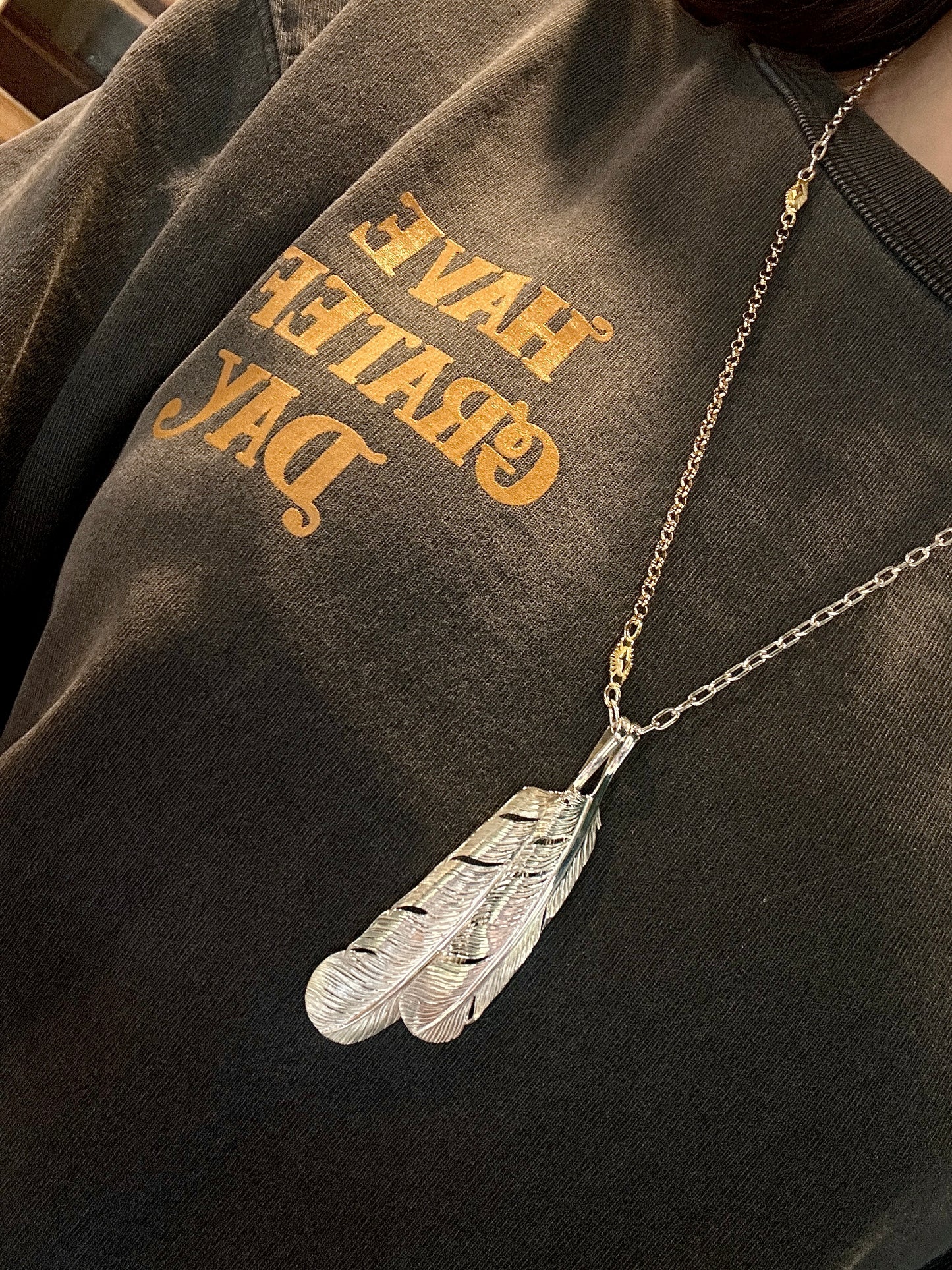 [Yusuke Kosaka] "Good Fortune" Silver Feather Pendant