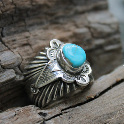 [Mt.hill] Sun Burst Ring with Turquoise