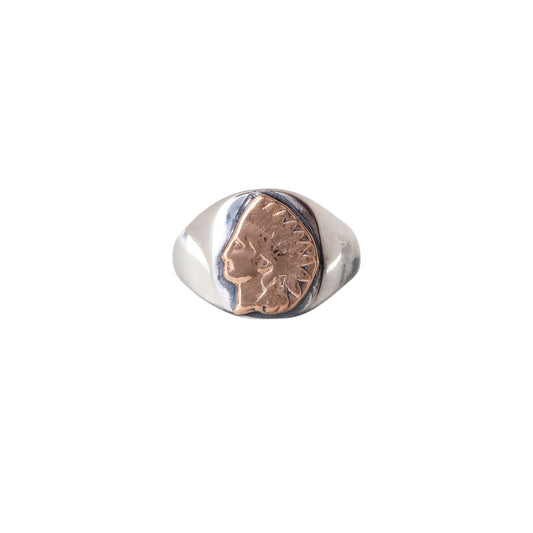 North Works E-079 Vintage Silver & Copper Coin Ring