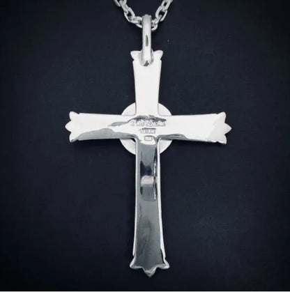 [Dear Blossom] Black Opal Floral Cross Pendant