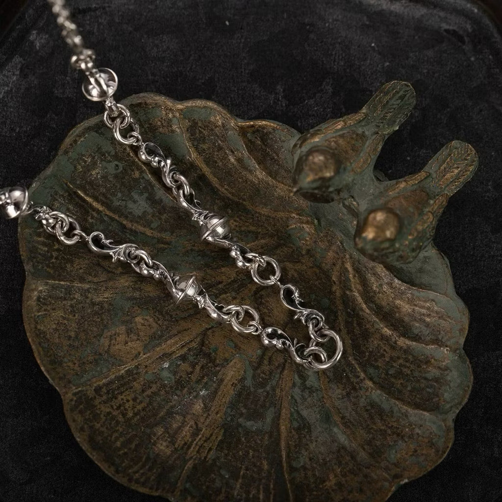 Dear Blossom Arabesque Squash Blossom Sterling Silver Necklace