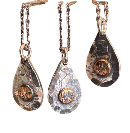 [North Works] Tear Drop Silver Coin Necklace